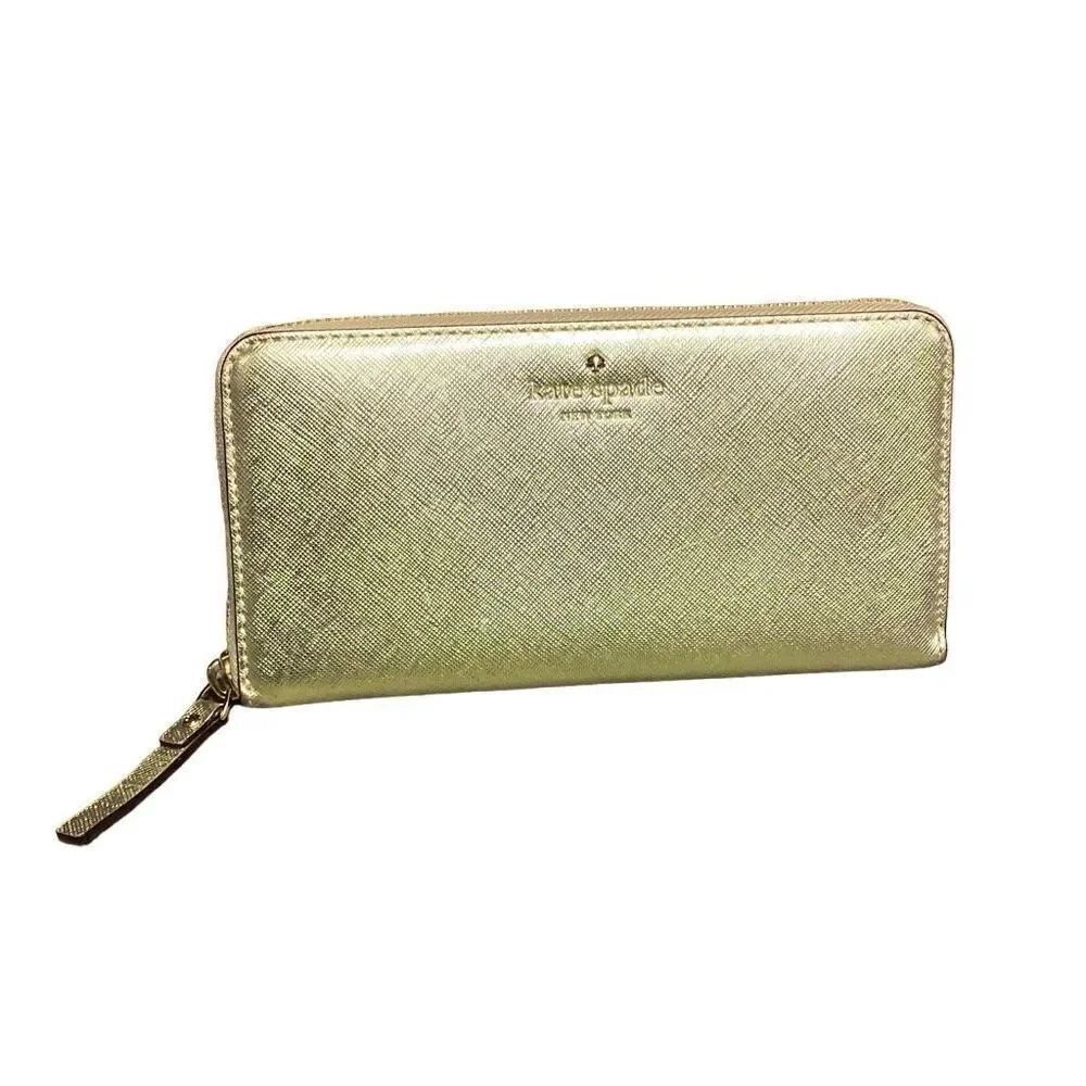 Kate Spade New York l Cedar Street Zip Around Lacey Continental Gold Wallet